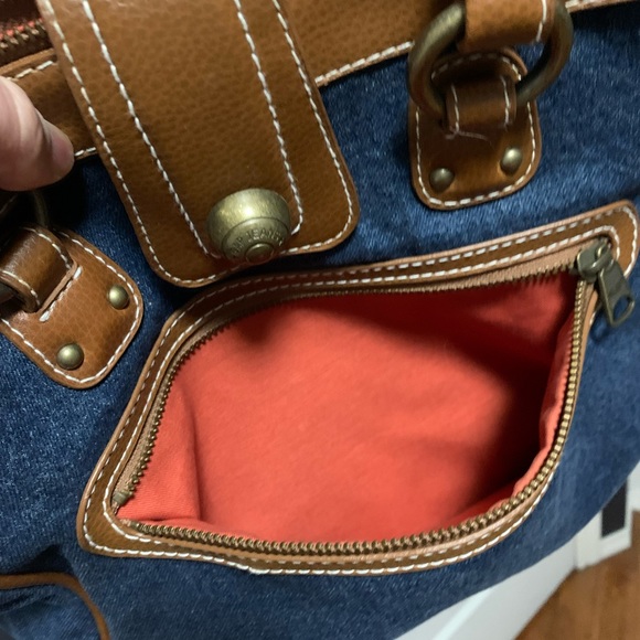 Gap Denim Top Handle shoulder bag w/ Zipper & Magnetic snap Closure - Picture 4 of 9